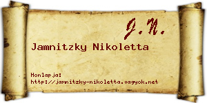 Jamnitzky Nikoletta névjegykártya