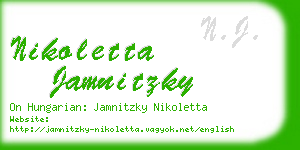 nikoletta jamnitzky business card